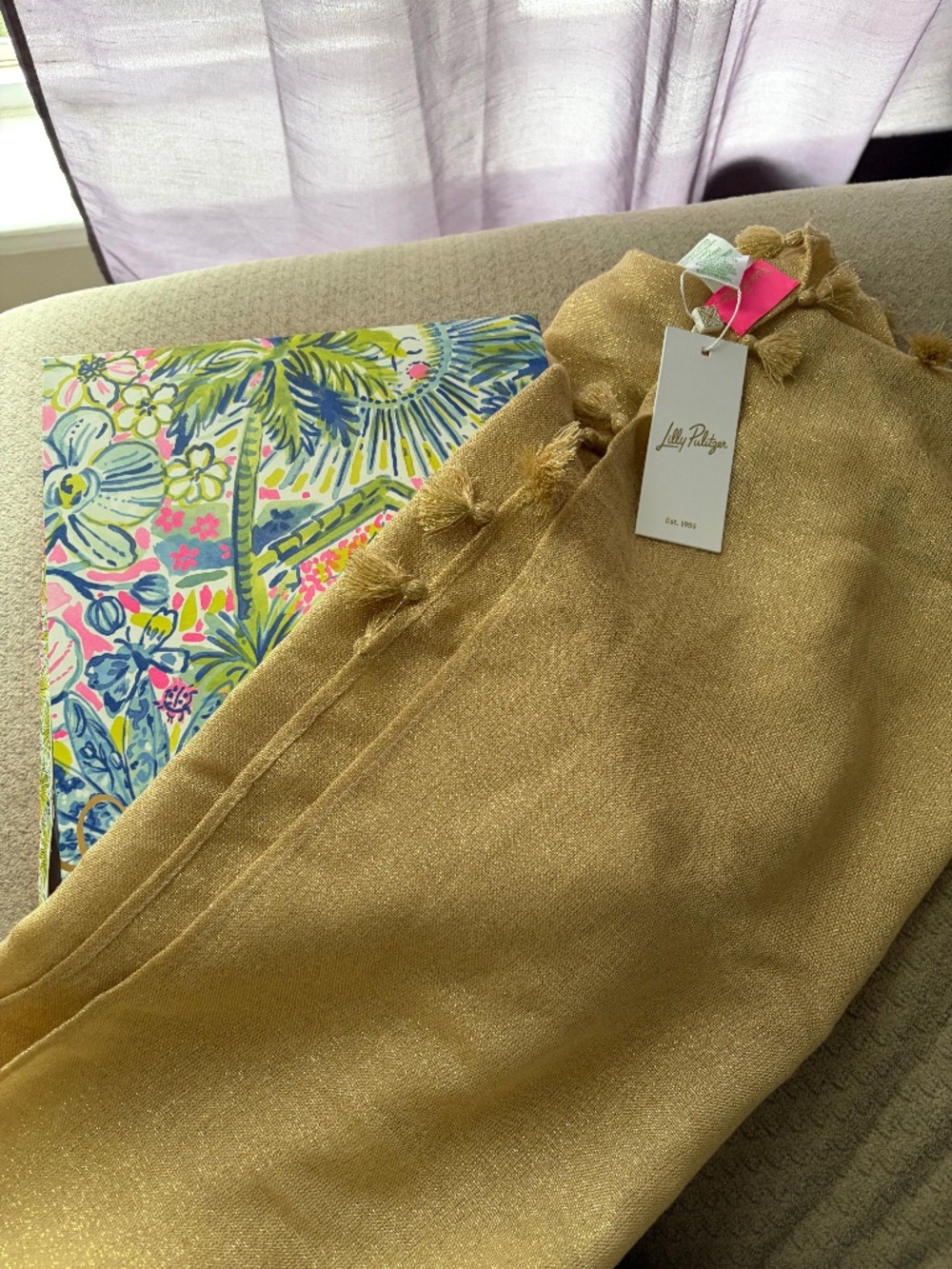 Lily Pulitzer gold scarf